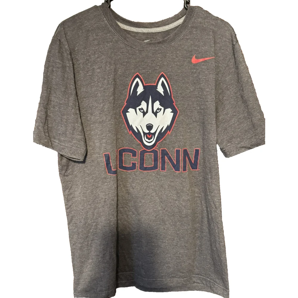 UConn Huskies Nike Short Sleeve Tee Men's L Gray